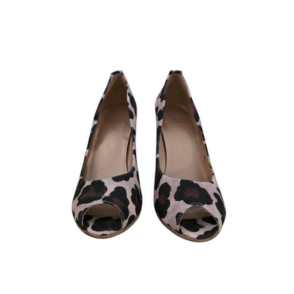 Stuart Weitzman Leopard Print Canvas Peep Toe Wedge Heels 9 New - Picture 3 of 5